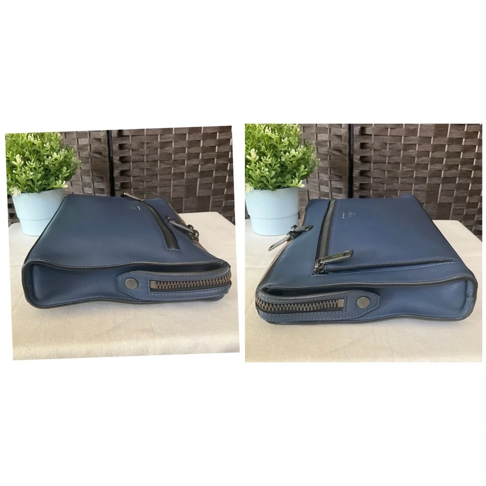 Fendi Men’s Leather Messenger Bag Navy blue